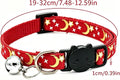 6Pack Cat Collars Quick Release Star Moon Pattern Reflective Kitten Collar with Bell & Safety Release