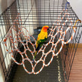 Bird Swing Climbing Rope Net Toys 14" x 24" Parakeet Hemp Rope Perch Swing Ladder Bridge Hanging Hammock Small Animal Activity Toy for Parrot Lovebirds Hamster Mice Rat Ferret (Random Color)(2 Pcs)