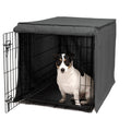 Friends Forever Metal Dog Crate Cover 30 inch w/Light Blocking Protective Curtain, Dog Cage Cover w/Roller Shades, Machine Washable, Trucker Black