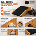 Wooden Dog Ramp for Stairs, Extra Wide 16.9" Pet Ramp with Arch Support Design and Anti-Slip Carpet Surface, Low Angle R