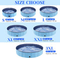 Eooqi Foldable Dog Pool, Portable Pet Bath Tub and Kiddie Swimming Pool, Collapsible Bathtub for Puppies, Small, Medium and Large Dogs, Cats and Kids, 32 x 8 in, Blue