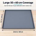 Silicone Pet Water Mat, 23.6 x 19.7 in Raised Edge Dog Bowl Mat