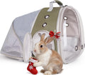 WEVONIGU Expandable Small Animal Backpack Carrier with Clear Bubble Window Large Space Travel Cage for Hedgehog Rat Parr