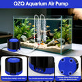 QZQ Aquarium Air Pump, Quiet Fish Tank Air Pump with Dual Outlets, 3W/5W Powerful Adjustable Oxygen Pump with Accessorie