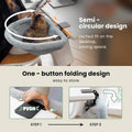 JUNSPOW Cat Desk Bed - One-Click Folding,Sunken Design & Space-Saving Semi-Circular Cat Bed, Soft Faux Rabbit Fur Material, Suitable for Various Desktops-Maximum Hold Up to 40lb