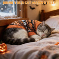 KOOLTAIL Halloween Cat Sweater for Cats Only, Knit Pumpkin Ghost Costume, M