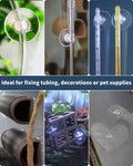 Pawfly 20 Pack Aquarium Suction Cups with Clips and Adjustable Zip Ties Cables Fish Tank Tools for Binding Moss Holding 