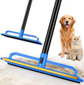 Carpet Rake for Pet Hair Removal Tool,2 in 1 Carpet Scraper Fur Sweep Dog Cat Hair Remover with 60" Long Handle for Carpets, Rugs, Couch,Sofa, Furniture,Blue