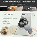Lealchum Dog Booster Car Seat for Small/Medium Dogs,6in Memory Foam Elevated Cushion,Fully Detachable and Washable,2 Clip-On Safety Leashes,Anti-Slip Base(Black/Grey,Medium)