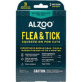 ALZOO Plant Based Flea & Tick Squeeze-On for Cats, Helps Repel Fleas, Ticks & Mosquitos, Up to 3-Months Protection, Plant-Based Active Ingredients, Water-Resistant, 3 EZ-On Applicators Per Pack