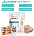 Chicken Wrapped Rawhide Bones, 2.5 Inch Mini Knots Dog Treats, High Protein 65% Puppy Chews and Satisfying Rewards for A