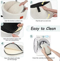 Lealchum Dog Car Seat for Small Dogs Up to 30 Lbs,Ultra Soft Fabric Fill in Comfy Memory Foam,Happy Pet Ride,2 Safety Dog Leashes,Fully Detachable and Washable,Anti Slip Base(Beige)