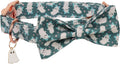 ADOGGYGO Halloween Dog Collar Girl, Bow Ghost Dog Bow Tie Collar, M