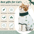 DENTRUN Cat Surgery Recovery Suit Female Male, Soft Cone Alternative Onesie