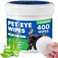 VOISEN 400Pcs Eyes Wipes for Dogs, Pet Tear Stain Remover Wipes, Care Eye Wash Pads for Dogs and Cats, Face, Eye Cleaner Pads to Gently Remove Discharge, Eye Wipes for Dogs & cat Eye Wipes