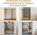 43 inch Tall Safety Baby Gate Adjustable 29.7-45.2inch Extra-Wide Metal Baby Gate Drill-Free Pressure-Mount Installation