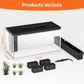 ERAARK 3.7 Gallon Betta Fish Tank self Cleaning,Smart Aquarium Aquarium kit with Filter Light Water Pump (Black)