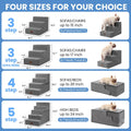 Aodisman Dog Stairs for Small Dogs, 3-Step Non-Slip Pet Stairs for Couch Sofa and Chair, Dog Bed Stairs for Puppy, Older Cat,Grey,13.6" H