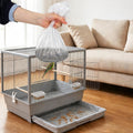 50 Pcs Disposable Bird Cage Liners, 34 x 22 Inch Clear Plastic Bird Cage Liner Large Size Parakeet Cages Bottom Liner fo