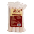 Real Hide All Natural Dog Chew Treats - Premium Rawhide Rolls, 9-10 Inch - Long Lasting Grass Fed Free Range Beef Hide for Medium/Large Dogs - 4 Count