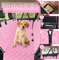 Waterproof Dog Car Seat Cover for Back Seat, Pet Hammock-S, Pink/Grey