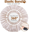 ALWZ-RDY Dog Bed Covers Replacement Washable for Round & Donut Dog Bed 100% Waterproof Dog Bed Sheets Soft & Noiseless Pet Bed Cover 30" x 30" x 9.8" Beige