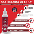 Warren London Cat Detangler Spray, Unscented Leave-in Conditioner, 8 oz