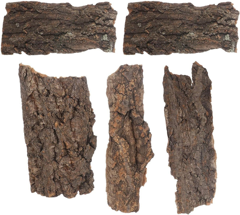 SHINEOFI 5pcs Natural Cork Bark for Reptiles, 5 Inch Terrarium Background Decor and Climbing Accessory for Bearded Drago