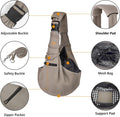 CUBY Adjustable Dog Cat Sling Carrier with Padded Hard Bottom Pet Carrier Sling Soft Carrying Puppy Bag for Small Dogs C