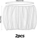 Fiyooau 2Pcs Bird Cage Seed Catcher, Adjustable Bird Cage Skirt Cover, White Stretchy Birds Cages Netting for Round Square Parrot Parakeet Macaw African Cages