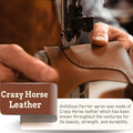 Antidious Professional Farrier Chaps Leather Farrier Apron with Adjustable Belt and Knees Straps Hoof Trimming, 2 Pocket