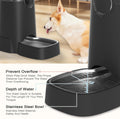 Automatic Dog Water Dispenser with Stainless Steel Bowl,Gravity Pet Waterer, Automatic Water Injection and Stop Water In