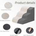Laojin Balhen Dog Stairs for Small Dogs & Cats 15.7" H, High Density Foam Dog Steps Ramp for Couch Sofa and Chair, Pet Stairs with Non-Slip Bottom and Remove Washable Cover, 3-Step Pet Steps, Beige
