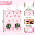 JarThenaAMCS 2Pcs Rabbit Hay Feeder Bag with 2 Holes Pink Bow Guinea Pig Hanging Hay Feeding Bag Storage Dispenser for C