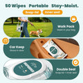 200 Count Dog Wipes & Cat Wipes (4x50 Packs) | Hypoallergenic, pH Balanced for Paws, Body, Face & Grooming |All-Natural 