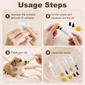 Pet Nursing Bottle, Pet Feeding Nipple, Nursing Bottle Kits for Feed Puppy & Kitten milk, with 1 * Pet Feeding Bottle, 4 * Pet Feeding Nipple, Fit for Kittens, Puppies, Rabbits, Squirrels, Hamster