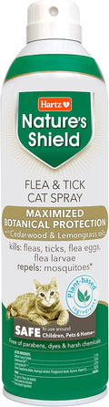 Hartz Nature’s Shield Flea & Tick Spray Treatment for Cats with Cedarwood and Lemongrass Oil, 14 Ounces