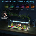 ERAARK 3.7 Gallon Betta Fish Tank self Cleaning,Smart Aquarium Aquarium kit with Filter Light Water Pump (Black)
