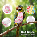 4 Pcs Parrot Diaper Reusable Pet Bird Diapers Parrot Flight Suit with Waterproof Inner Layer Adjustable Parakeet Diaper 
