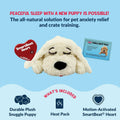Snuggle Puppy Heartbeat Puppy Toy for Small Breeds, Compact Plush Dog Toy with Real-Feel Pulse, Designed for Crate Time, First Nights, and Rest - Cream