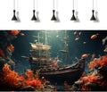 Pirate Shipwreck Aquarium Background Under The Sea Coral Reefs Fish Tank Background Underwater Sunken Ship Landscape Ter