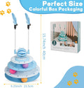 Goosheep Cat Toy Interactive Pet Plaything for Indoor Kitten Interactive Kitty Puzzle Ball with 2 Cat-Tease (Blue)
