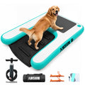 AWSUM Inflatable Dog Water Boat Ramp Large Dock Floating Ladder for Dogs Up to 200lbs On Water Float Steps for Lakes Easy Access Dog Pool Ramp with Anti-Slip EVA