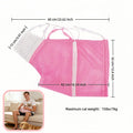 Cat Grooming Restraint Bag with Adjustable Drawstrings, Pink Mesh Bath Bag for Bathing, Nail Trimming, Ear Cleaning, Bre