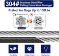 Dog Leads for Yard, 35ft Tie Out Runner Steel Wire Cable, Heavy Duty Pet Tether Chains for Dogs Up to 130 Lbs, Outside, 