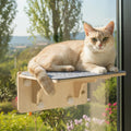 Pecute 2-in-1 Cat Window Perch & Wall Shelves, Cat Hammock Window with Solid Wood, Strong Suction Cup, Washable Cover Mat, Kitten Window Seat Indoor, Cats Perch Bed for Birds Watching Inside,16"x10"
