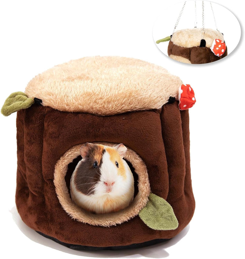 Guinea Pig Hideout Hamster Cage Accessories,Stump Style Soft Washable Hedgehog,Ferret,Rat Hammock for Cage,Chinchilla,Fe