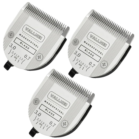 VALLNEI [3 Pack] 5-in-1 Professional Animal Clipper Blades for Wahl Arco, Bravura, Chromado, Creativa, Figura, Motion & SuperGroom, Detachable Adjustable Dog Cat Pet Grooming (Silver)