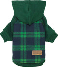 Fitwarm Tartan Plaid Dog Hoodie, Knitted Dog Clothes for Small Dogs Boy, Pet Sweater with Hood, Cat Winter Outfit