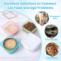 Canned Cat Food Storage Can Container for 3oz Cat Cans,4 Pack Airtight Pet Food Sealer with Snap-Lock Cover Lids and Stainless Steel Spoon for 2.56''/65mm Small Cans